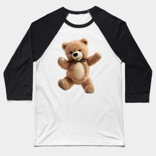 Cute Dancing Teddy Bear with Bow Tie Design Baseball T-Shirt